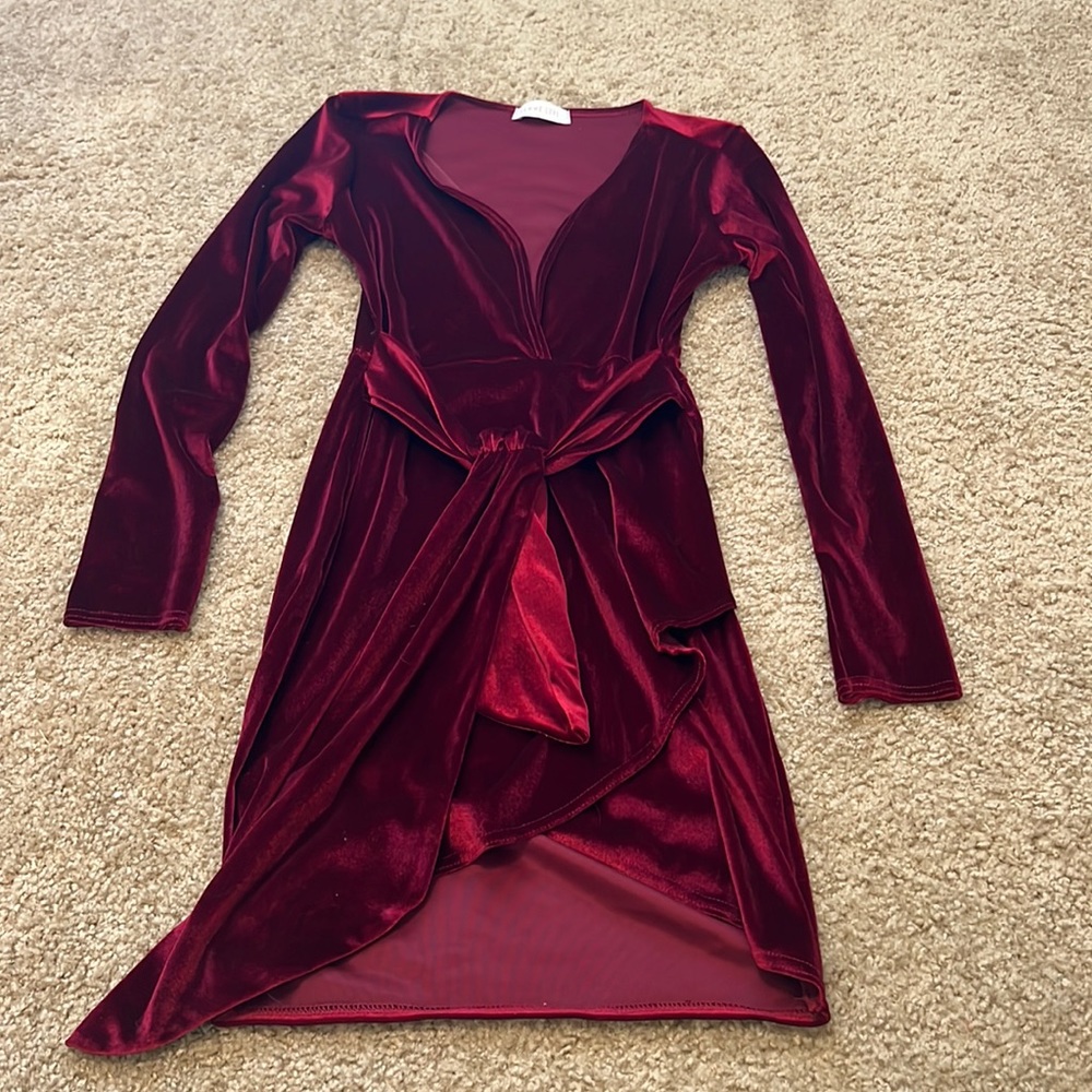 Velvet Red Midi dress